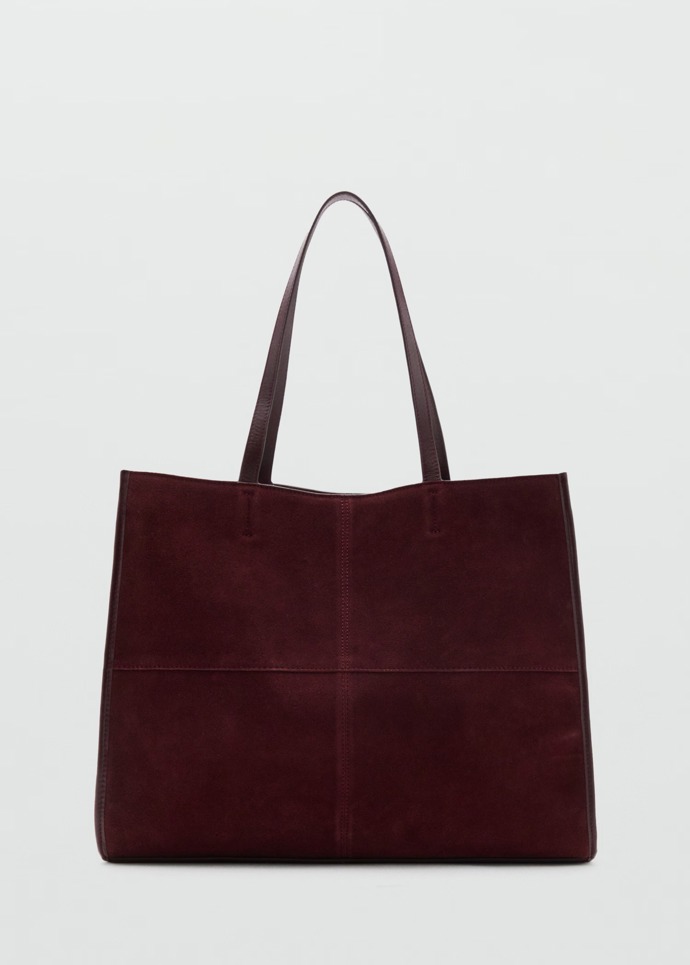 Shopper kabelka z usně, Mango, 2999 Kč