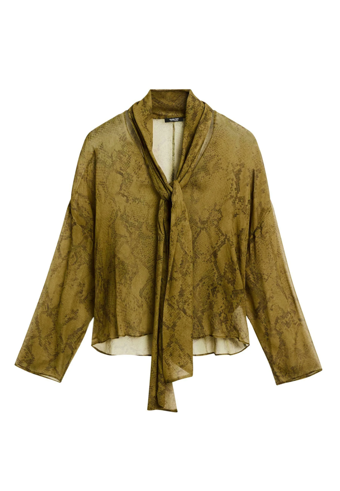 Blůza s vázačkou a hadím potiskem, Massimo Dutti, 1999 Kč