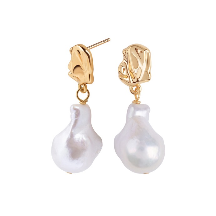Stříbrné pozlacené náušnice s perlami, YES Jewellery, 3290 Kč