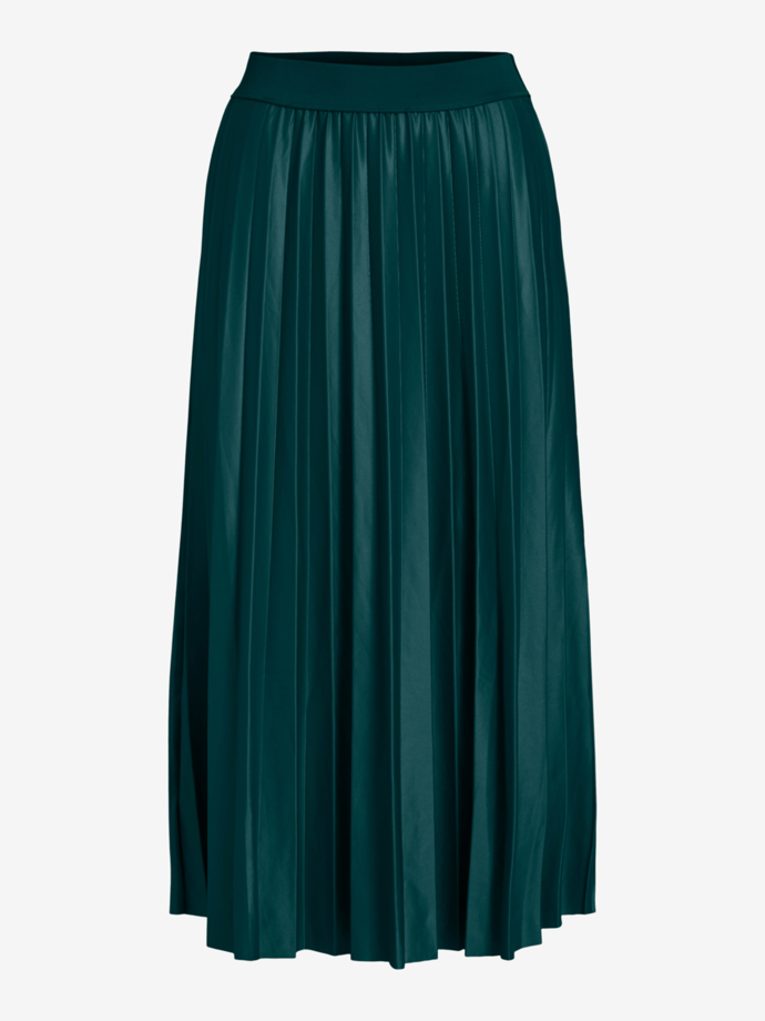 Sukni s plisováním, která díky pružnému pasu zdůrazní vaše křivky a vyrovná volnější vršek, prodává značka VILA za 1079 Kč.
