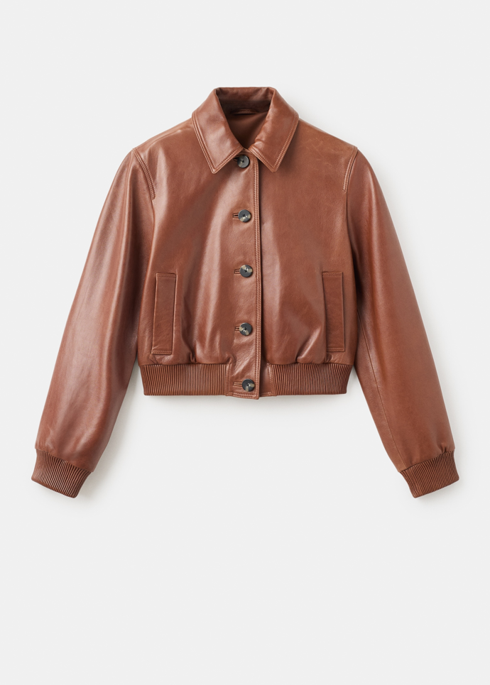 Bunda bomber ze 100% kůže, Mango,
6499 Kč