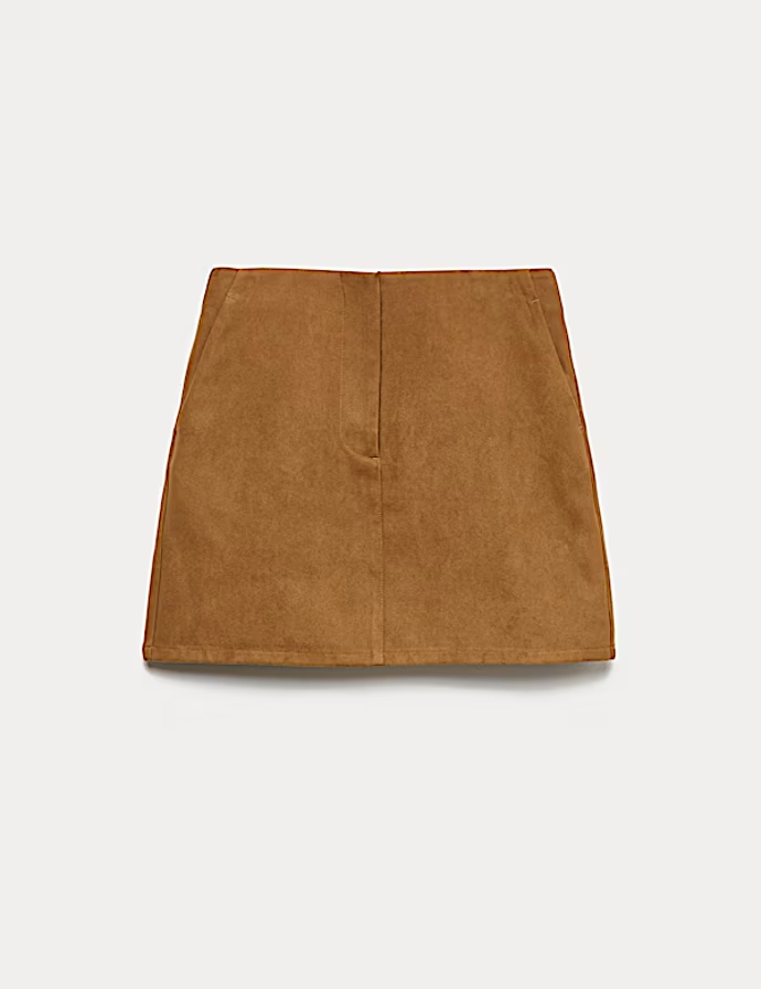 Minisukně áčkového střihu se semišovým vzhledem, Marks&Spencer, 999 Kč