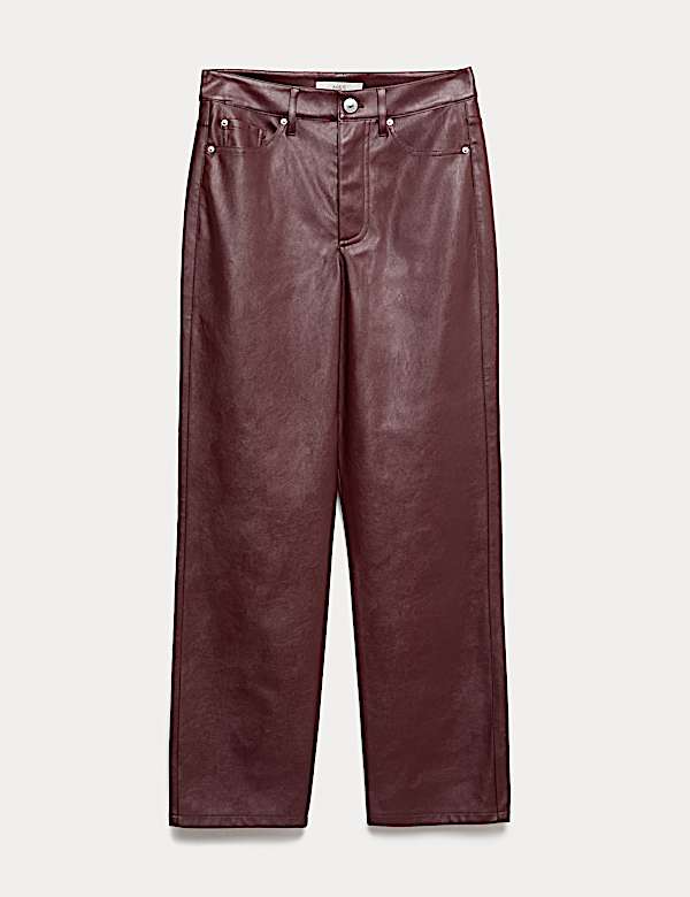 Kalhoty z umělé kůže s rovnými nohavicemi, Marks&Spencer, 1399 Kč