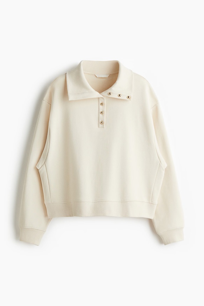 Mikina s knoflíky, H&M, 619 Kč