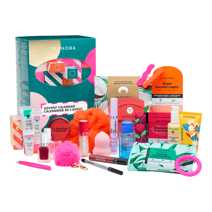 Adventní kalendář s produkty na líčení, péči o pleť a do koupele, Sephora Collection, 1390 Kč