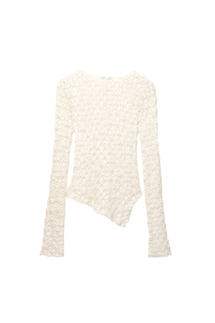 Krajkový top s dlouhými rukávy, Pull&Bear, 549 Kč