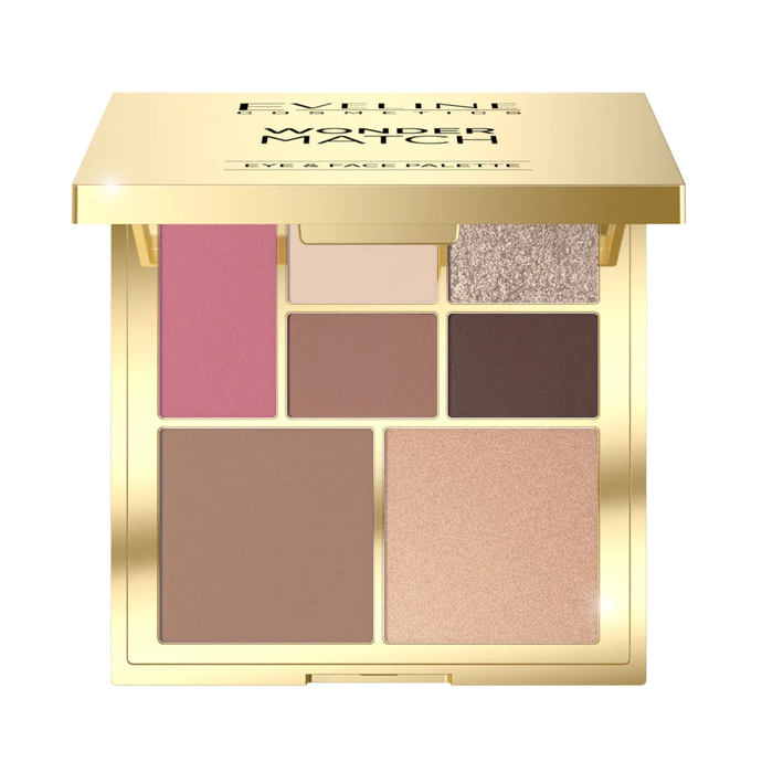 Paletka na oční make-up a konturování se 4 očními stíny, tvářenkou, bronzerem a rozjasňovačem, Eveline Cosmetics, 348 Kč