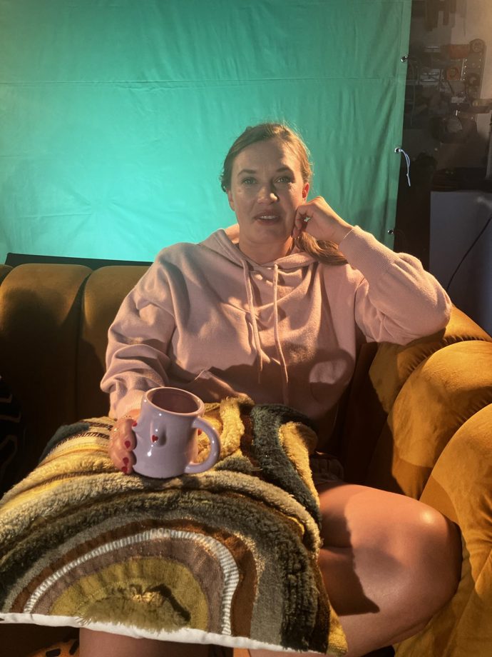 Kristýna Leichtová si natáčení užívala.