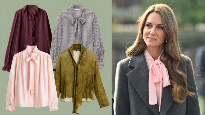 Nejhezčí košile s vázačkou na podzim 2025: Trendy jsou tlumené barvy, nezklame ani něžná růžová ve stylu Kate Middleton