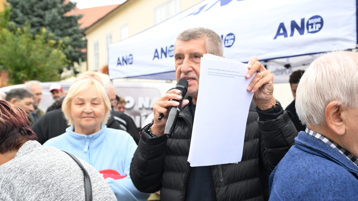 Andrej Babiš na svém setkání s voliči.