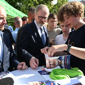 Petr Fiala na mítinku SPOLU.