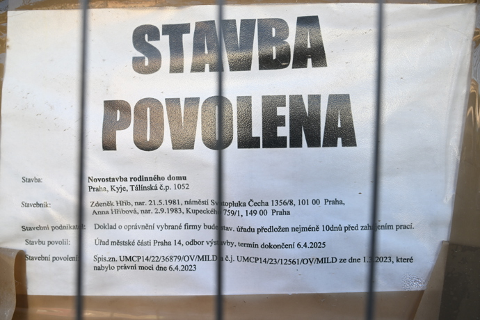 Stavba nového domu Zdeňka Hřiba.