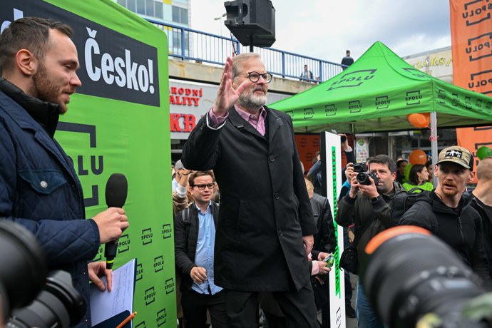Premiér vystoupil na akci Spolu.