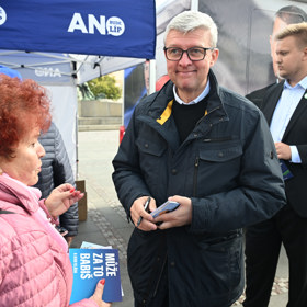 Karel Havlíček na setkání ANO. 
