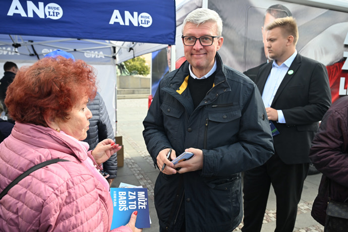 Karel Havlíček na setkání ANO. 