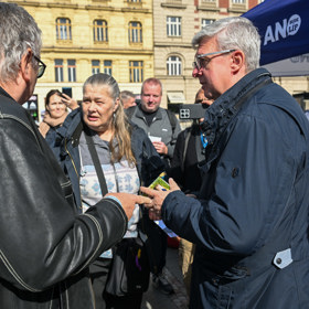 Karel Havlíček na Palackého náměstí. 
