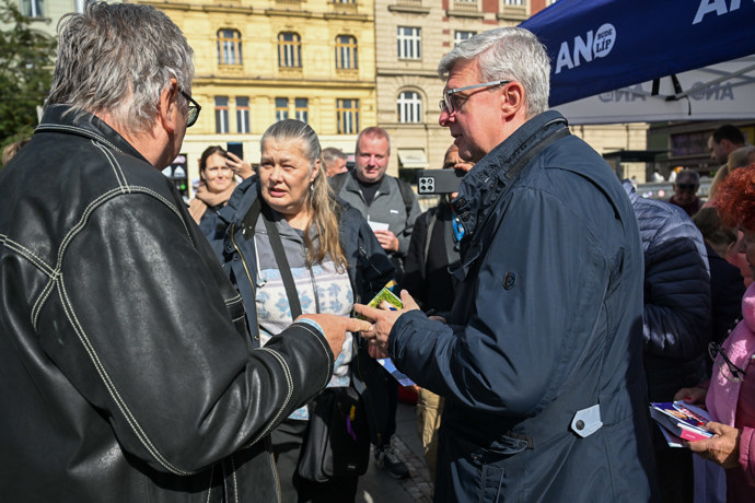 Karel Havlíček na Palackého náměstí. 