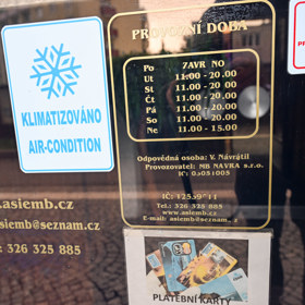 Otevírací doba je poměrně běžná.