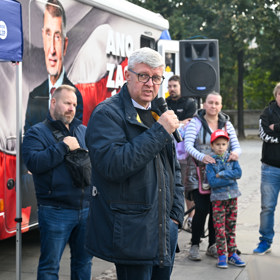 Karel Havlíček na dnešním setkání ANO. 