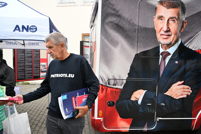 Andrej Babiš na svém mítinku.