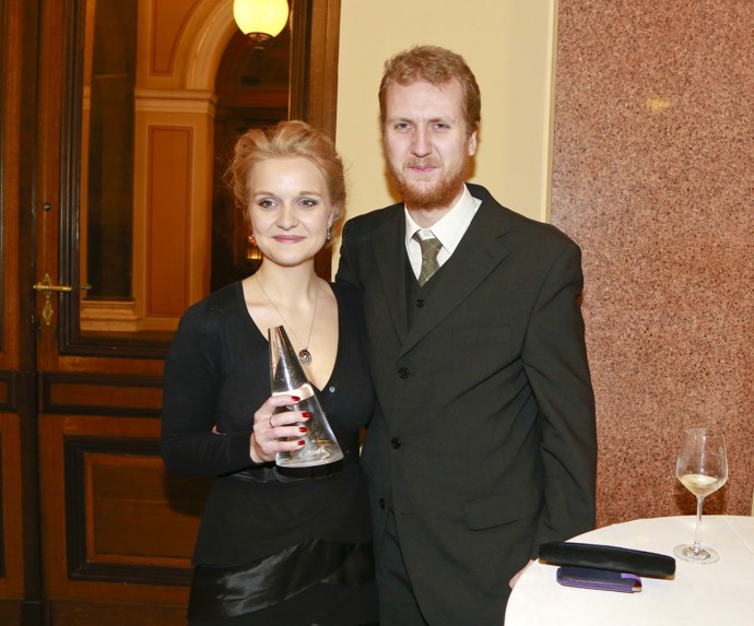 Syn Jiřího Schmitzera Jiří a dcera Kristýna v roce 2014.