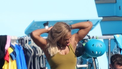FOTO: Serena na dovolené na lodi.