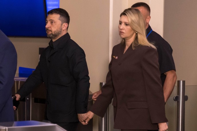 Volodymyr Zelenskyj se svou ženou Olenou.