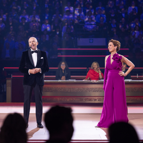 Moderátoři StarDance Tour Marek Eben a Tereza Kostková. 