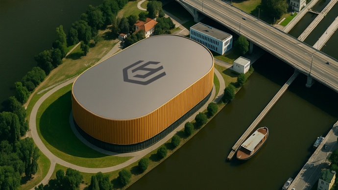 Vizualizace nové haly na Štvanici.