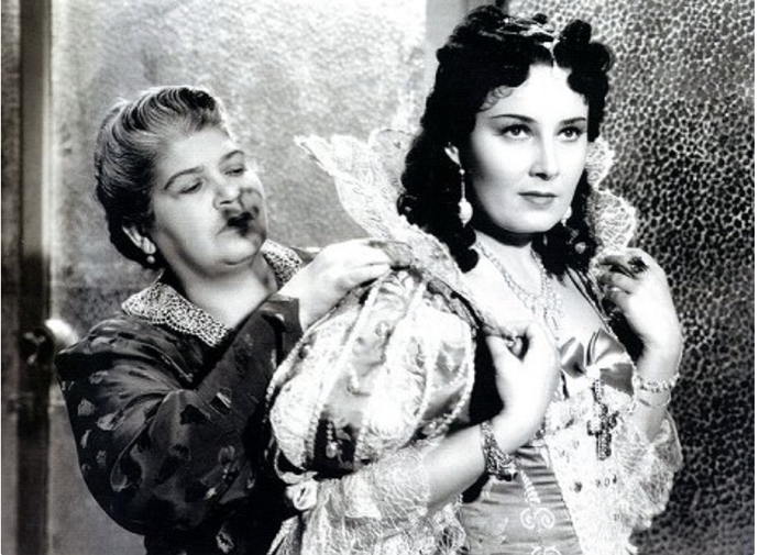 Antonie Nedošinská a Lída Baarová ve filmu Dívka v modrém.