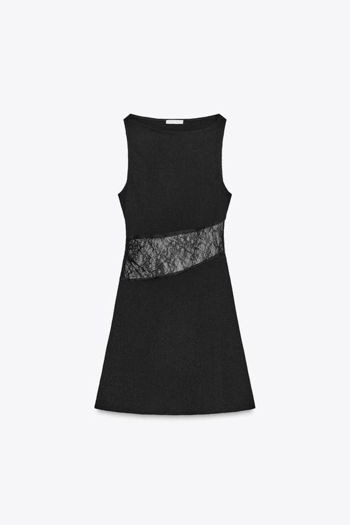 Krátké kombinované šaty s krajkou, Zara, 549 Kč