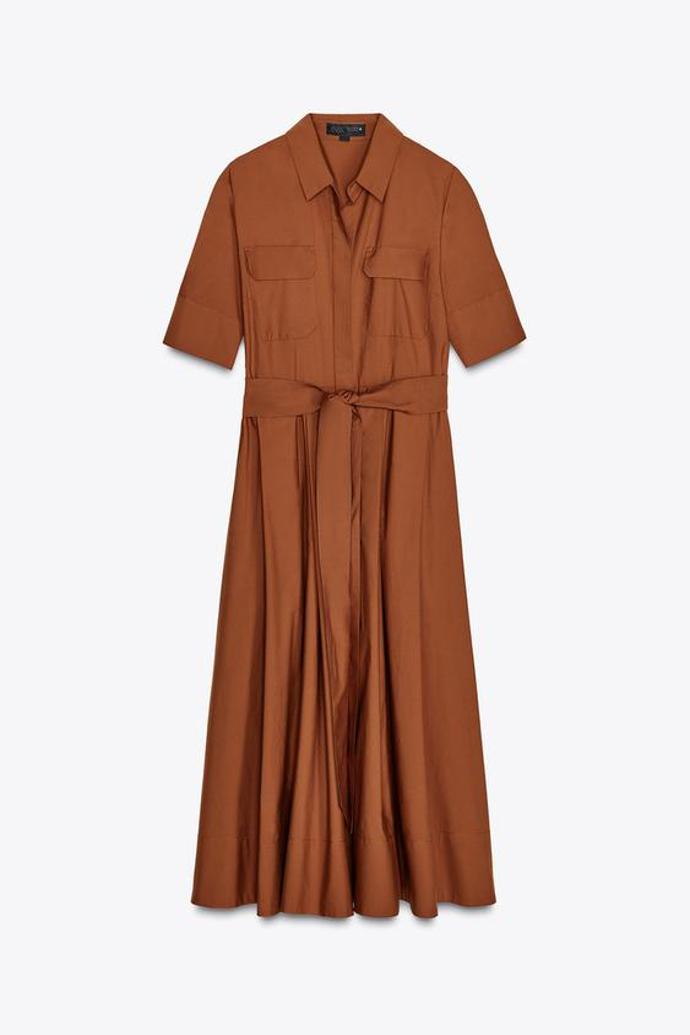 Popelínové košilové šaty, Zara, 1499 Kč