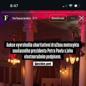 Dražba motorky Petra Pavla.