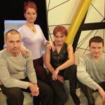 Šárka se svými kolegy, s nimiž se střídala v pořadu Áčko na postu moderátora: zleva Martin Veselovský, Šárka Volemanová, Pavlína Wolfová a Mirek Vaňura.