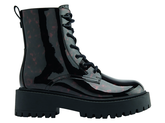 Lakovaná šněrovací obuv ve zvířecím vzoru, Deichmann, 1199 Kč