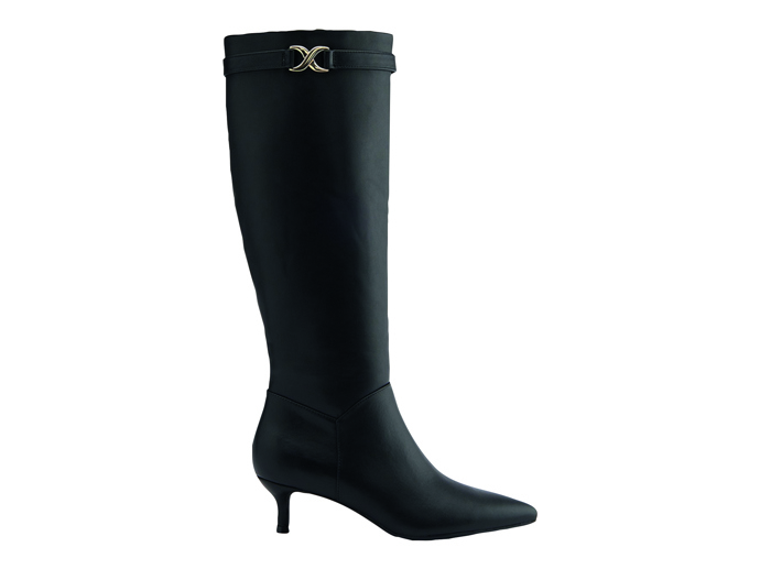 Černé kozačky na podpatku, Deichmann, 1299 Kč