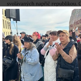 Eva Holubová protestovala proti nové vládě.