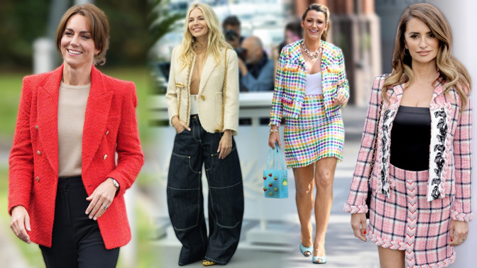 Ideální materiál pro podzim 2025: Tvídové sako miluje i Kate Middleton