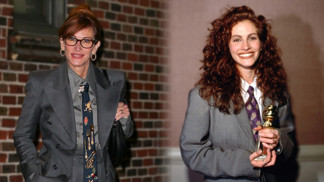 Julia Roberts oživila ikonický look z Glóbů 1990: Původní oversize pánský oblek dnes nosí její syn