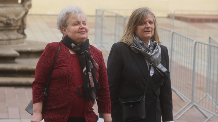 Dana Drábová s partnerkou Markétou Pávovou na inauguraci Petra Pavla.