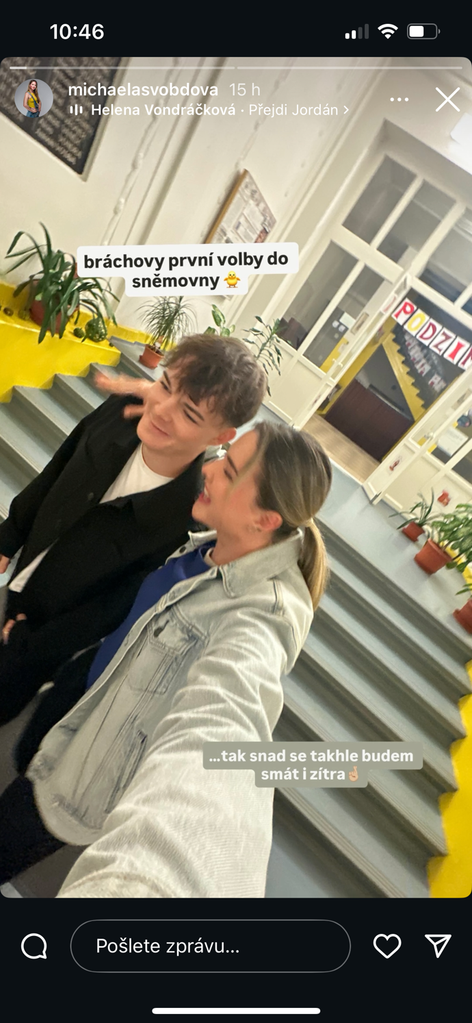 Michaela Svobodová dorazila s bratrem