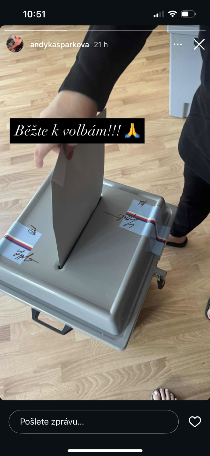Andrea Kašpárková u voleb