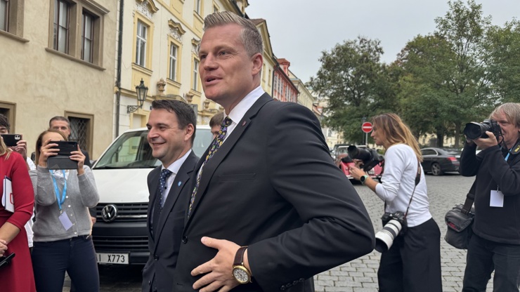 Filip Turek dorazil do štábu Motoristů v dobré náladě. 