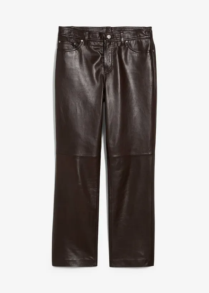 Kožené kalhoty z jehněčí kůže napa, Bonprix, 4 379 Kč