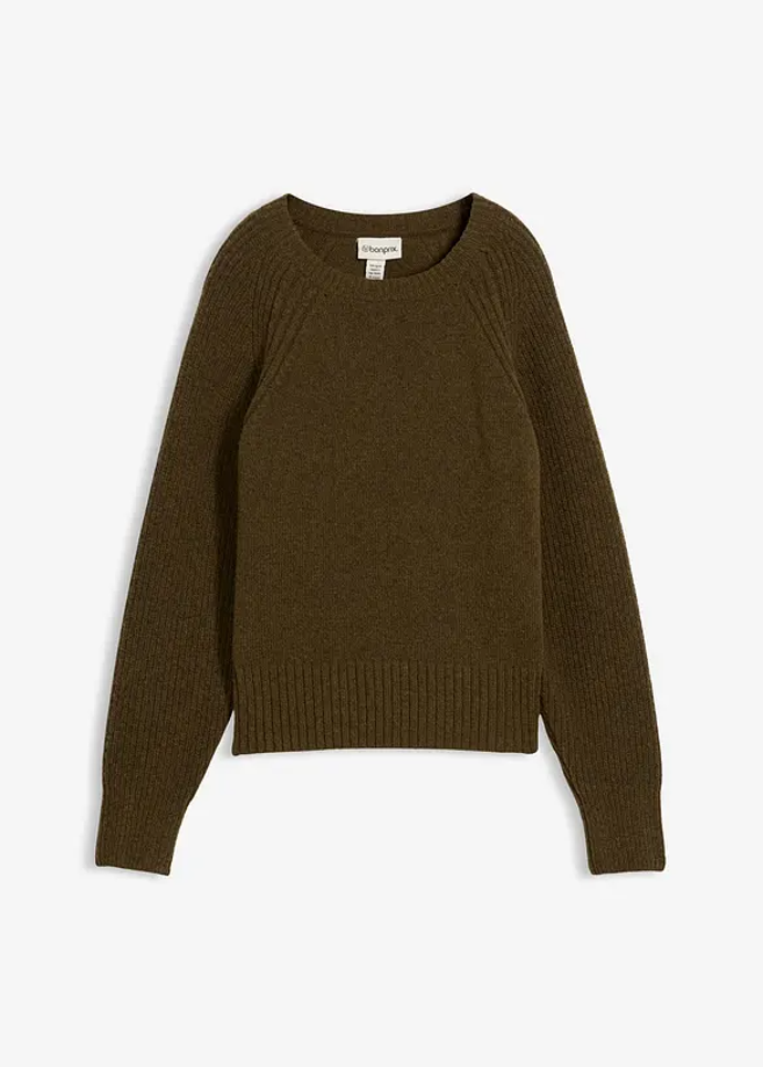 Vlněný svetr s podílem bavlny, Bonprix, 1299 Kč