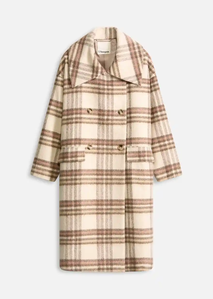 Oversize kabát z měkké vlněné směsi, Bonprix, 2179 Kč