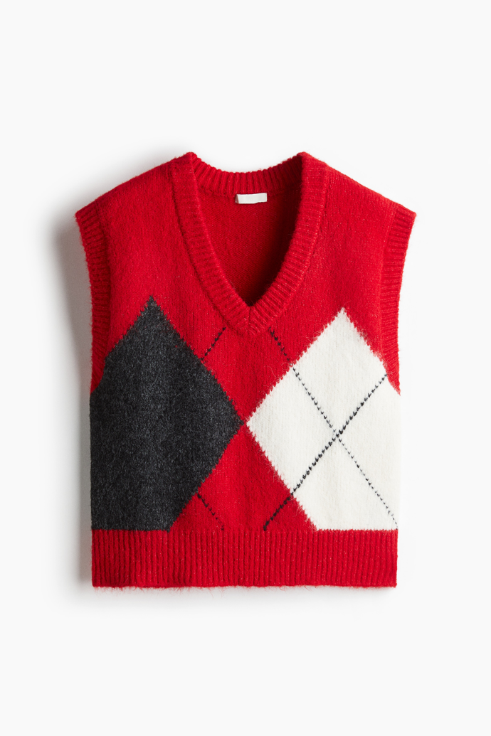 Žakárově pletená vesta, H&M, 739 Kč