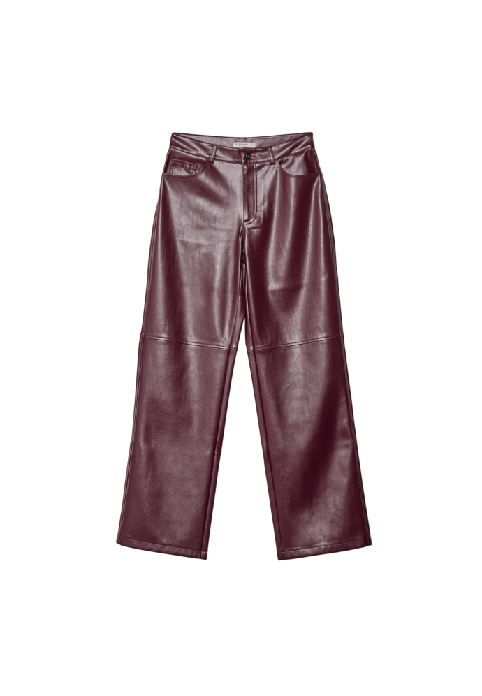 Texturované koženkové kalhoty s rovnými nohavicemi, Stradivarius, 699 Kč