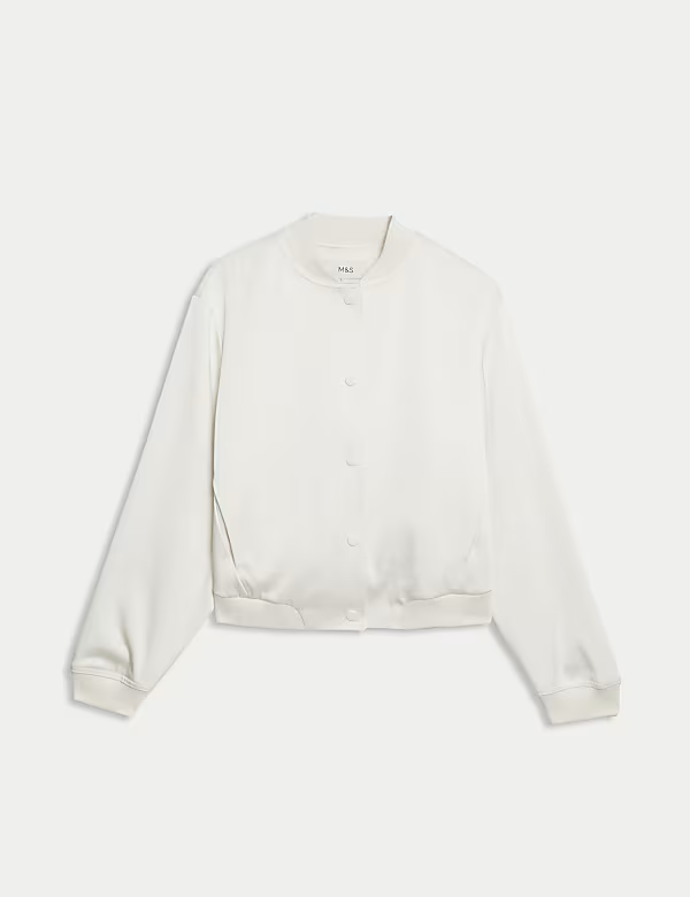 Saténová bunda bomber volného střihu, Marks&Spencer, 2199 kč