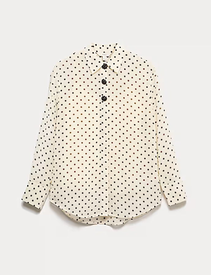 Puntíkovaná košile s ozdobnými knoflíky, Marks&Spencer, 1199 Kč